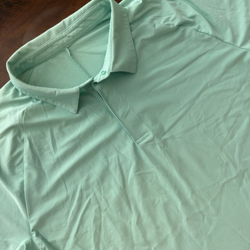 Lululemon Athletica Polo Shirt Mens XL Green Solid Performance Golf Stretch